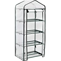 Sekey Invernadero de 4 Niveles para el jardín Hecho de Tubos de Acero galvanizado- Planta Estantería con Puerta para…
